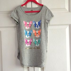 Girl’s M Grey French Bulldog T-shirt